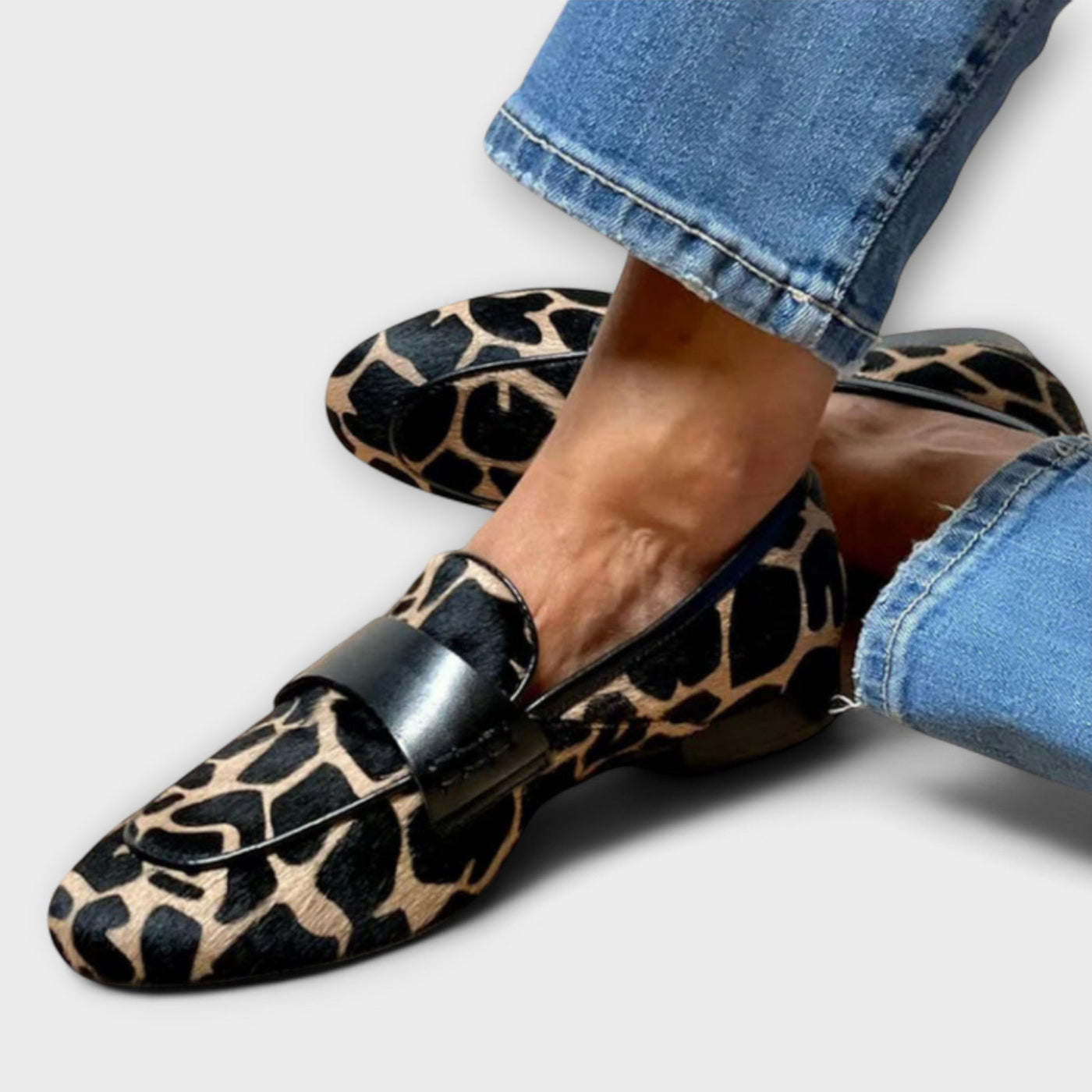 Léopard - Mocassin en Suède